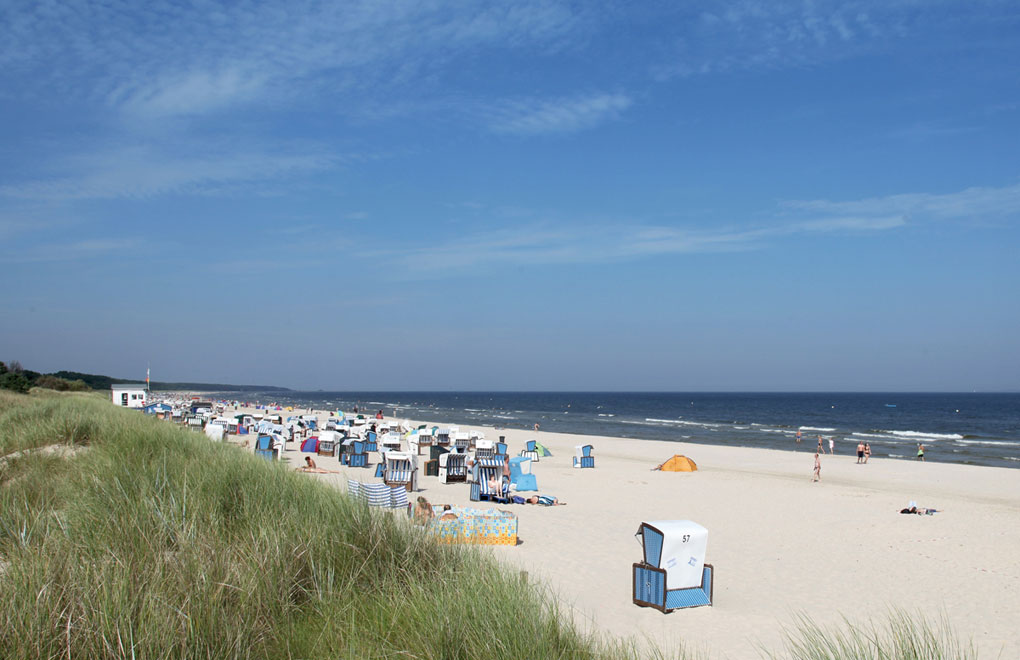 Ostsee Strand Wasser Strandkörbe